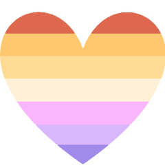 7 Stripe Nonbinary Lesbian Flag Heart